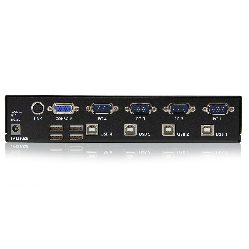 StarTech SV431USB 4 Port Professional VGA USB KVM Switch with Hub